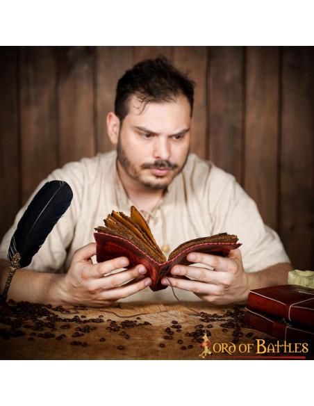 Medieval dagbog med læderomslag,...