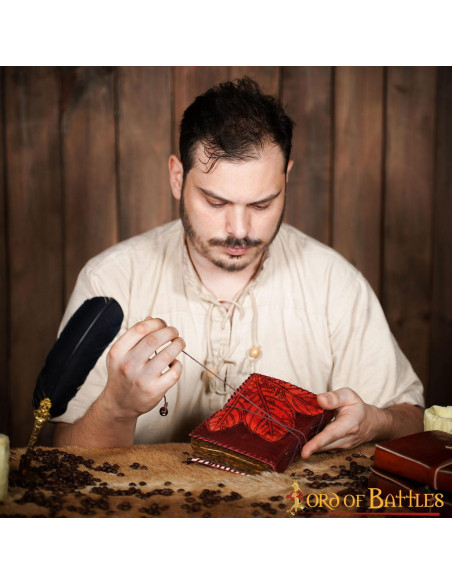 Middeleeuws dagboek met leren omslag,...