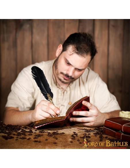 Middeleeuws dagboek met leren omslag,...