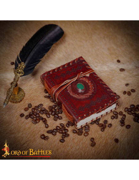 Middeleeuws dagboek met leren kaft en...