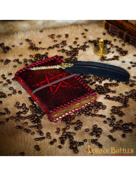 Medieval dagbog med læderomslag,...