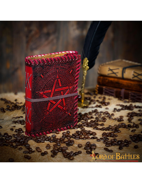 Medieval dagbog med læderomslag,...