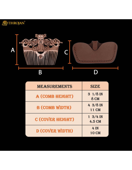 Peine vikingo en bronce con funda...