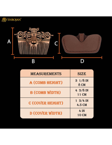 Peine vikingo en bronce con funda...