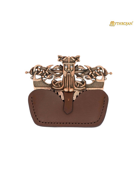Peine vikingo en bronce con funda...