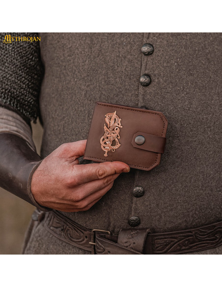 Leren leren portemonnee met gegoten...