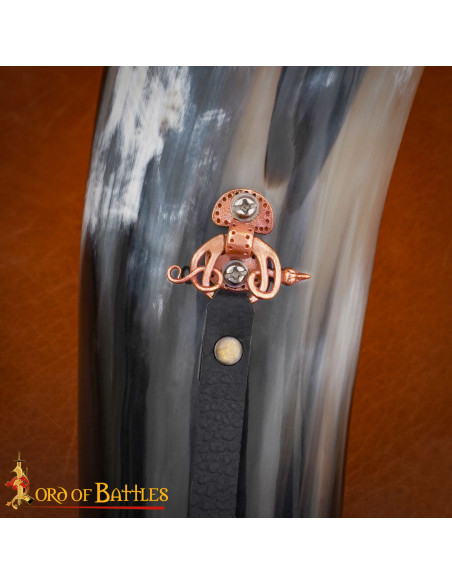 Ægte middelalderhorn med mundstykke i...