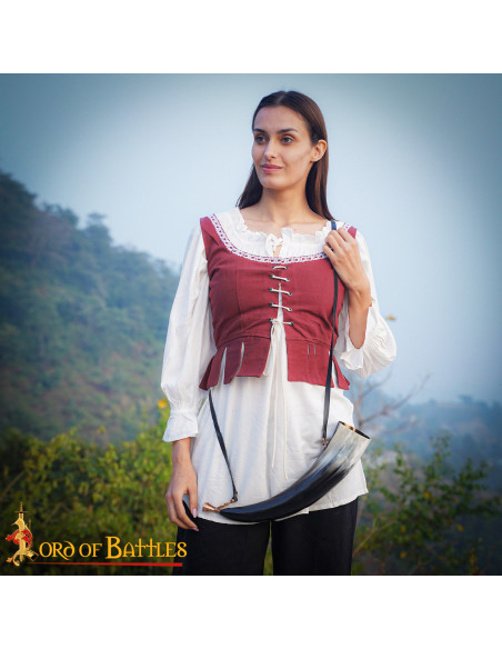 Ægte middelalderhorn med mundstykke i...