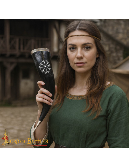 Wikingischer Trinkhorn Runa Vegvisir,...