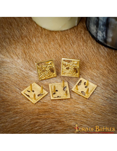 Set 5 Wikinger-Accessoires aus Messing für den Gürtel