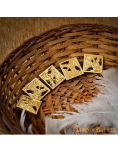 Set 5 Wikinger-Accessoires aus Messing für den Gürtel 2