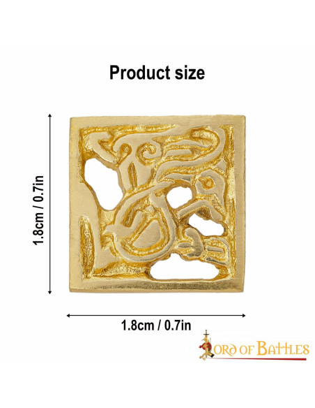 Set 5 adornos vikingos en latón para...