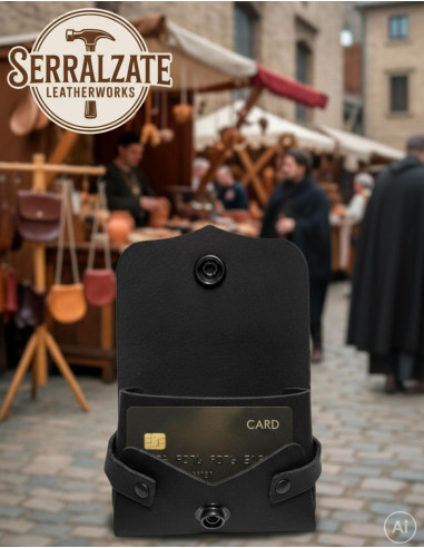 Bolsa limosnera-tarjetera para recreacionistas en negro