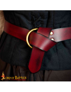 Handgemaakte Fantasy lederen riem, ringgesp 2