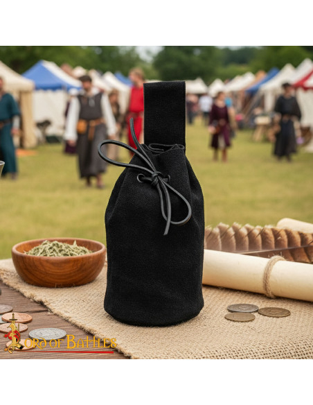 Lederbeutel aus Wildleder mit Kordel,...