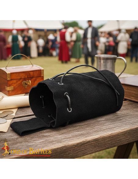 Lederbeutel aus Wildleder mit Kordel,...