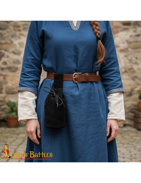 Limoenzakje van suède met koord,...