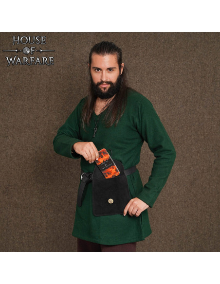 Middeleeuwse schoudertas van suède...