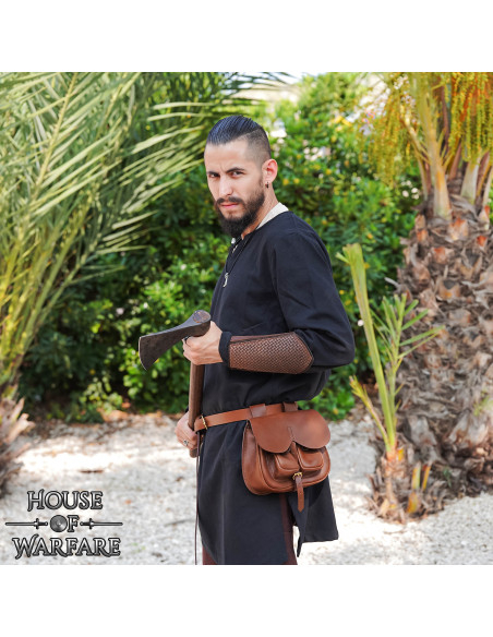 Bolso medieval cuero marrón con... Bolso medieval cuero marrón con...