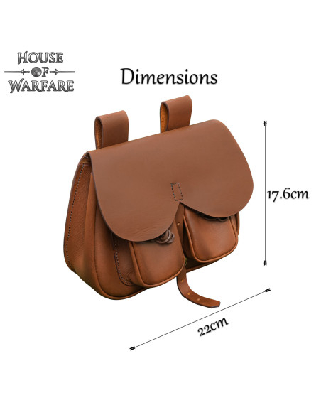 Bolso medieval cuero marrón con... Bolso medieval cuero marrón con...