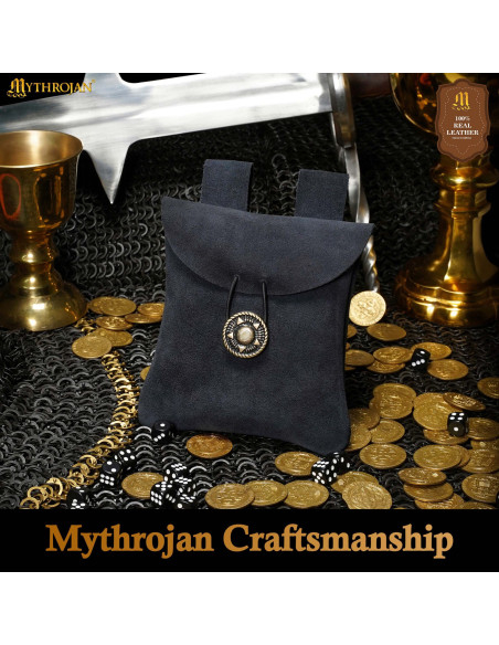 Medieval læderfanny pack i ruskind,... Medieval læderfanny pack i ruskind,...