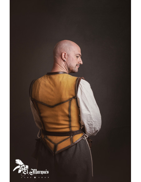 Kort middelalderhue for mænd, gul... Kort middelalderhue for mænd, gul...