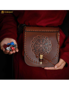 Bolso vikingo Guerrero del Norte para cinturón, cuero marrón