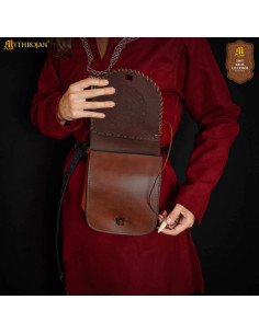 Bolso vikingo Guerrero del Norte para cinturón, cuero marrón 2