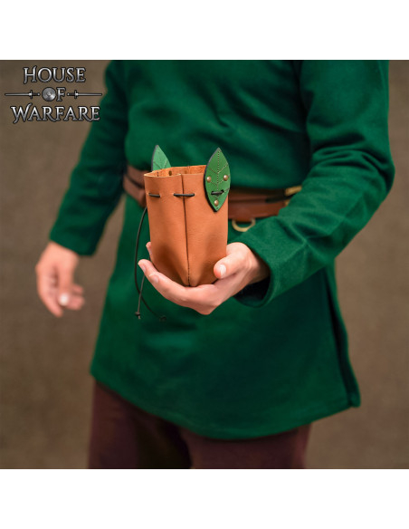 Gürteltasche aus braunem Leder mit...