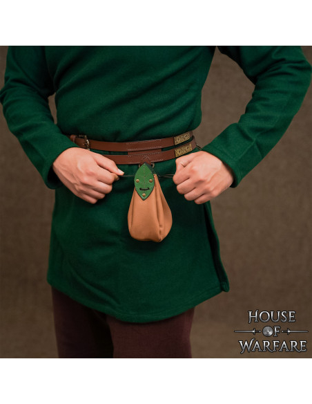 Gürteltasche aus braunem Leder mit...