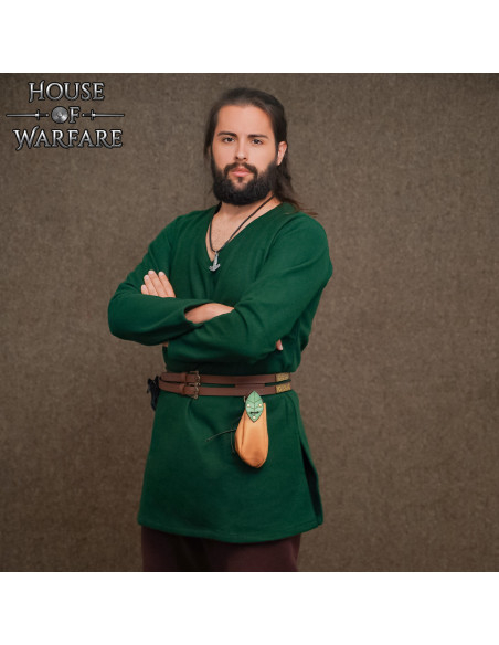 Gürteltasche aus braunem Leder mit...