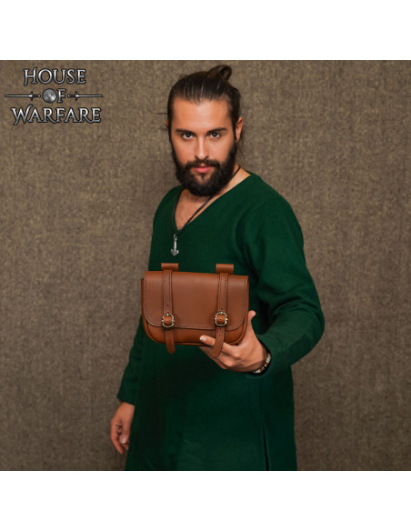 Grote dubbele gesp leren middeleeuwse...