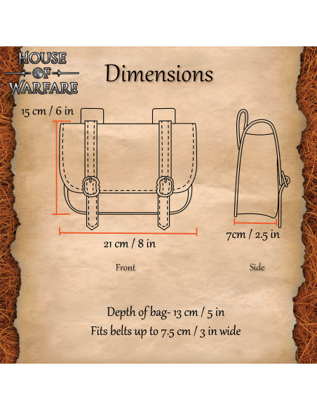 Bolso medieval grande doble hebilla... Bolso medieval grande doble hebilla...