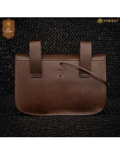 Bolso medieval para cinturón cierre cuerno, color marrón... 2