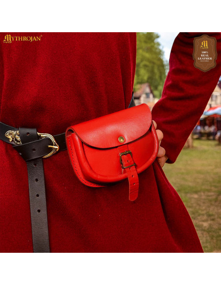 Bolso medieval sencillo de cuero,... Bolso medieval sencillo de cuero,...