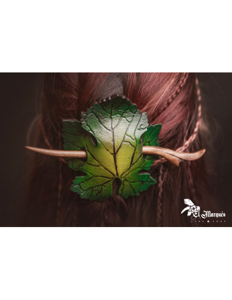 Leder-Haarspange mit...