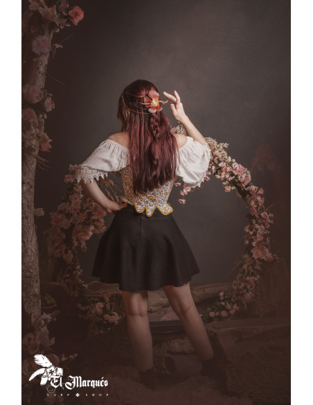 Leder-Haarspange mit herbstlichen...