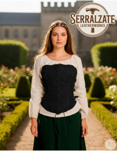 Corsé Princesa Aventurera en piel, negro 2