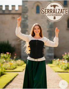 Abenteuerliche Prinzessinnen Korsett aus schwarzem Leder