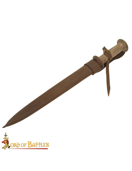 Medievaler Rondel: Griff aus Holz und... Medievaler Rondel: Griff aus Holz und...