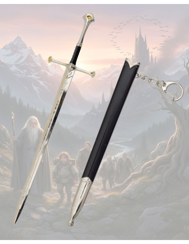Miniatuur Anduril Zwaard Sleutelhanger van de Heerlijke van de Ringen