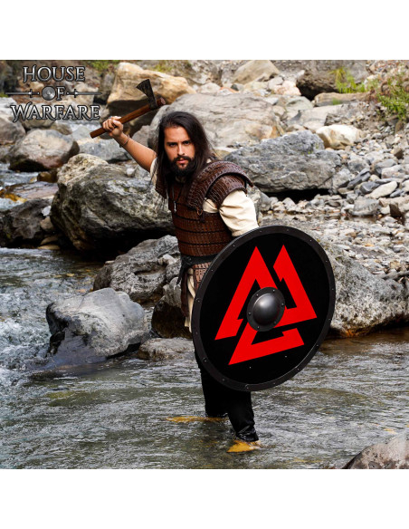 Ronde houten Viking schild model... Ronde houten Viking schild model...