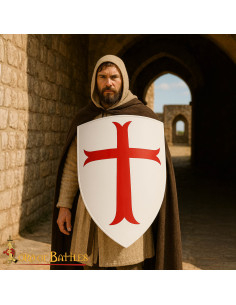 Escudo medieval de acero diseño Templarios Cruzados 2