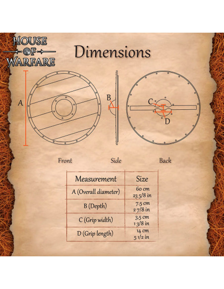 Viking rond houten schild Fenrir model