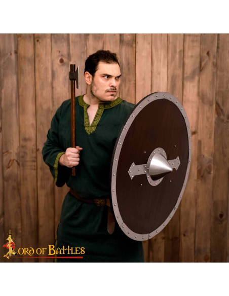 Escudo redondo vikingo en madera... Escudo redondo vikingo en madera...