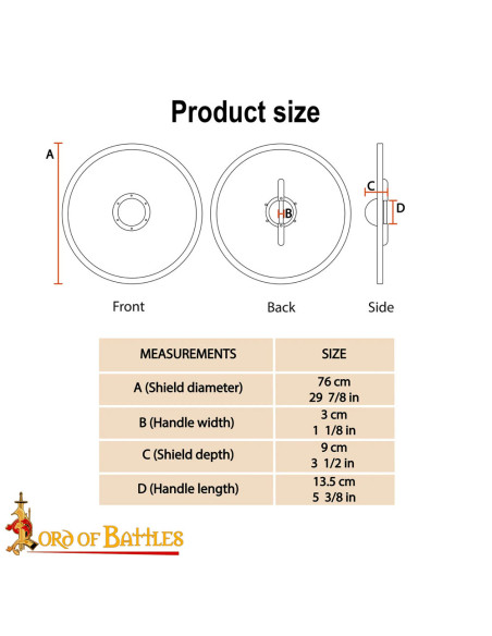 Funktionelt Viking Warrior Shield i...