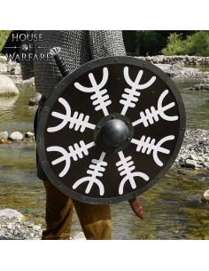 Viking Rundt Træskjold Model Aegishjalmur 2