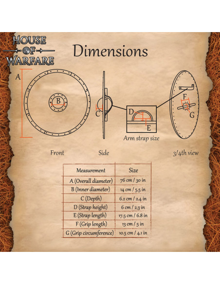 Escudo vikingo redondo de madera... Escudo vikingo redondo de madera...