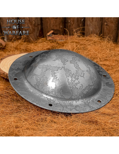 Runder Umbo aus handgeschmiedetem Stahl für mittelalterliche Schilde