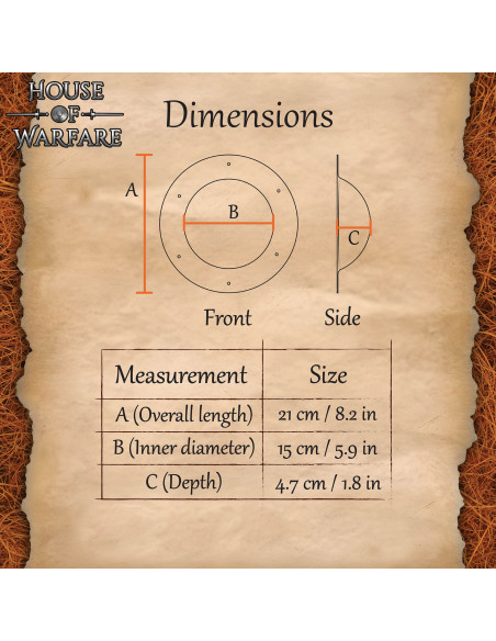 Rund umbo i håndsmedet stål til... Rund umbo i håndsmedet stål til...